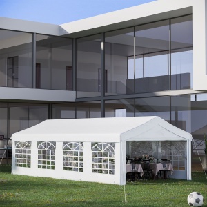 Pavilion pentru extern cort pentru petreceri, căsătorii cadru din oțel impermeabil, Alb, 8x4x2.8m - Img 2