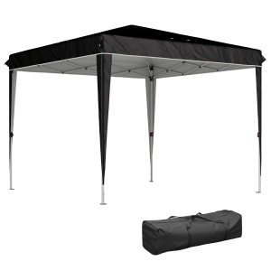 Pavilion Pliabil cu Înălțime Reglabilă și Geantă de Transport, 300x300x273 cm, Negru - Img 1