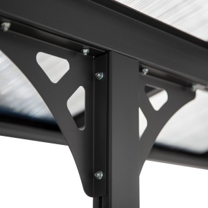 Pergola montata pentru gradina din policarbonat si aluminiu, montare reglabila, gri - Img 8