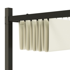 Pergola Pavilion 3×3 m cu Copertina Retractabila – Alb‑Crem - Img 8