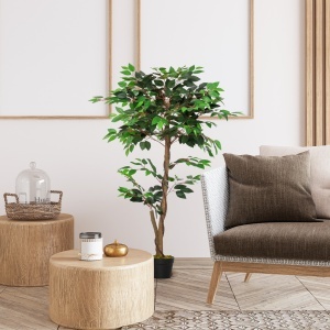 Plantă Artificială Copac de Ceai cu 546 de Frunze Realistice și Ghiveci de Ciment 120 cm Verde - Img 7
