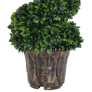 Plantă Artificială Decorativă Buxus în Spirală cu Ghiveci Inclus, Ф32x120 cm, Verde - Img 8