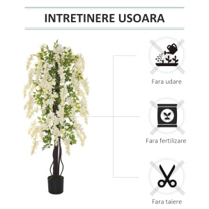 Plante Artificiale Fără Întreținere, Perfect pentru Decorarea Casei, 165 cm, Alb - Img 6
