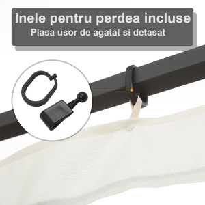 Plasa de Tantari pentru Corturi cu Perdele de Rezerva Universale cu Balamale, 335x207cm - Negru / Bej - Img 5