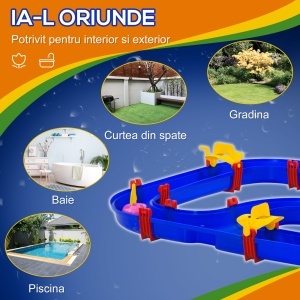 Playset pentru apa 53 Piese pentru Copii 3-6 Ani, din PP, 123x90x7cm, Albastru si Rosu - Img 6