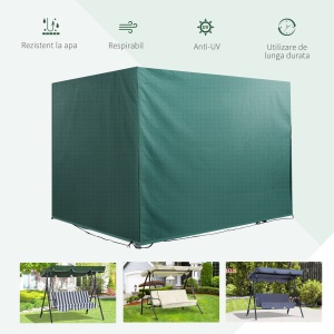 Prelata de Acoperit pentru Mobilier de Extern Impermeabil Anti Mucegai cu Fixaj in PE, Verde,215x155x150cm - Img 4