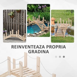 Punte de Gradina in Lemn Impermeabil cu Pasarela Arcuita pentru Iaz - Img 6