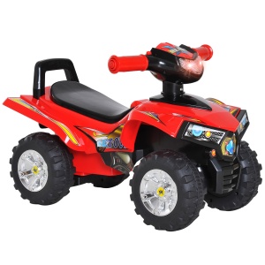 Quad Jucarie pentru Copii cu 4 Roti Claxon Muzica Lumini 60 × 38 × 42cm in PP Rosu - Img 1