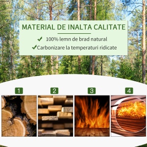 Raft Ghivece pentru Plante cu 3 Etajere din Lemn de Brad, 80x40x150 cm - Img 5