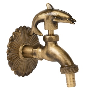 Robinet decorativ dublu serviciu si motiv Delfin, 1/2"