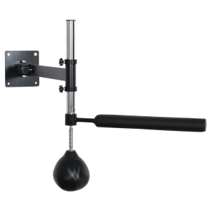 Sac de Viteză de Perete pentru Box și MMA cu Înălțime Reglabilă cu Bară, Pera de Box din Oțel și PU, 79x72x20 cm, Negru