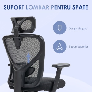 Scaun Birou Ergonomic – Reglabil, Suport Lombar & Tetiera - Img 8