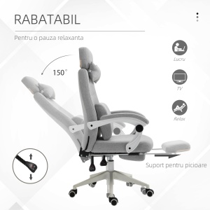 Scaun Birou Gri – Reglabil si Rotativ Ergonomic - Img 6