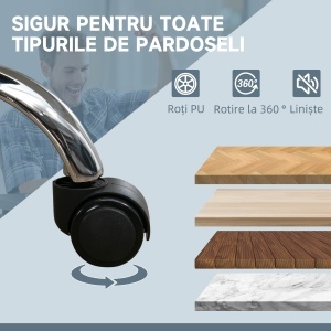 Scaun de Birou cu Masaj, Încălzire, Înălțime Reglabilă și Suport pentru Picioare, 67x67x113-121 cm, Gri - Img 8