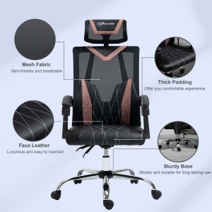 Scaun de Birou Ergonomic inclinabil cu Suport Lombar si Cervical - Img 8