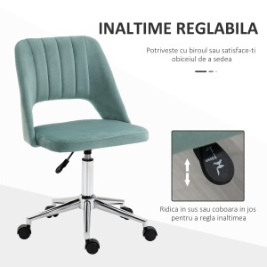 Scaun de Birou Ergonomic pentru Birou, cu Inaltime Reglabila Verde - Img 4