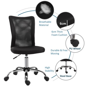 Scaun de Birou Ergonomic Rotativ cu 5 Roti Inaltime Ajustabila - Img 5