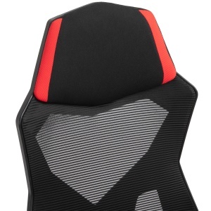 Scaun de Birou Ergonomic și Reclinabil cu Suport pentru Picioare Negru și Roșu - Img 9