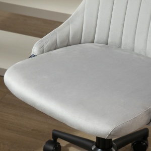 scaun de birou reglabil, catifea, 50x58x77-85cm, gri - Img 8