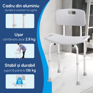 Scaun de dus din Aluminiu si Plastic, Inaltime reglabila 8 Niveluri - Img 4