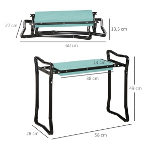 Scaun de Ingenuncheat pentru Gradinarit Pliabil in Otel cu Perna in Spuma 58x28x49cm - Img 3