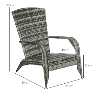 Scaun Rachita Adirondack pentru Gradina, Gri - Img 3