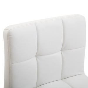 scaun rotativ din piele sintetica, 46x51x76-88cm, alb - Img 7