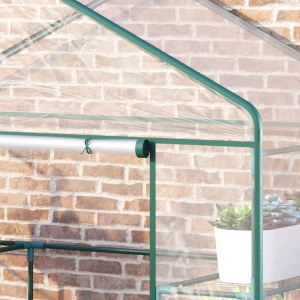 Sera de Gradina din Otel si PVC Transparent cu Usa Rulou, 143x73x195cm - Img 8