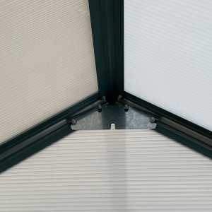 Sera din aluminiu kit sera de gradina walk-in din policarbonat cu ventilatie 244 x 500 x 216cm, Transparenta - Img 8