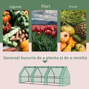 sera gradina cu prelata, 270x90x90cm, verde - Img 4
