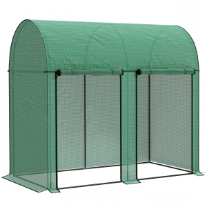 Seră pentru grădină 2 m² dim. 2L x 1l x 1,78H m 2 Uși cu fermoar rulante Oțel PE Înaltă densitate 140 g/m² Anti-UV verde - Img 1