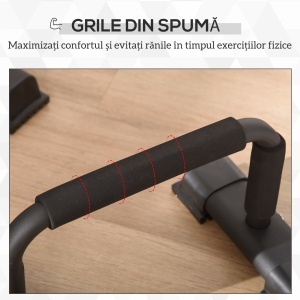 Set 2 Bare Paralele din Oțel pentru Fitness cu Mânere din Antiderapante, 36x25x20 cm, Negru - Img 6