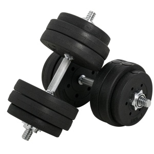Set 2 Gantere de 30kg in Total, cu 16 Discuri din Otel si Pastic - Img 1
