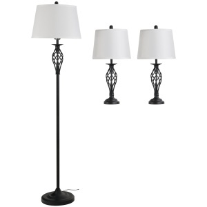 set 3 lampi (2 de masa, 1x lampa de podea) - Img 1