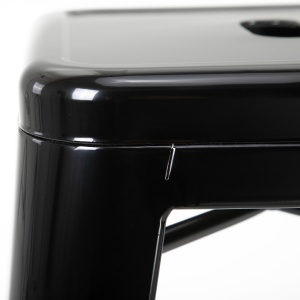 Set 4 Scaune de Bar din Metal cu Suport pentru Picioare pentru Interior si Exterior, 43x43x76 cm, Negru - Img 9