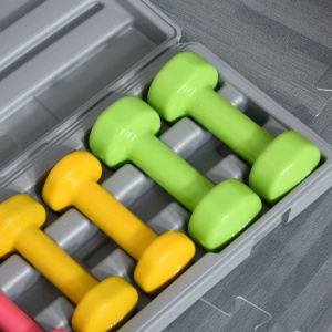 Set 6 Gantere cu Geanta, de 0.5kg 1kg 1.5kg, din Otel si PU - Img 7