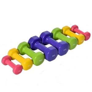 Set de 8 Gantere cu Design Hexagonal, Greutăți pentru Sală de Antrenament din Oțel și PU, Ø9x19,5 cm, Multicolore - Img 1