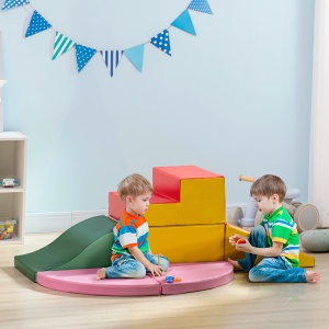 Set de Construcții Moi pentru Copii 1-3 Ani cu 6 Piese din PU și EPE Multicolore - Img 2