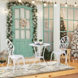 Set de Gradina 3 Piese din Aluminiu cu 2 Scaune - Img 2