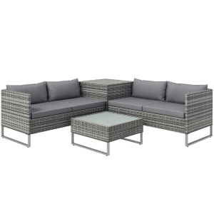Set de Gradina 4 Bucati cu 2 Canapele 2 Locuri, Masuta d - Img 1