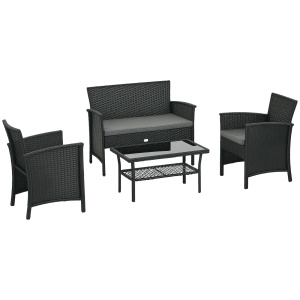 Set de Mobila de Gradina din Ratan PE cu Canapea - Img 1