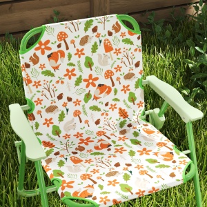 Set de Mobilier de Grădină din 4 Piese cu Masă, Scaune și Umbrelă de Soare Reglabilă, 50xΦ49,5 cm, Verde - Img 8