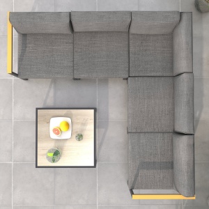 Set de Mobilier de Gradina din 6 Piese cu Pernute de Grosime 10 cm, Set de Canapea cu Cadru din Aluminiu - Img 8