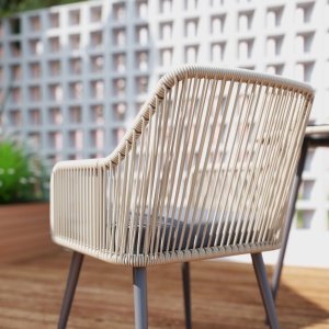 Set Mobilier de Grădină cu Masă Rotundă și 4 Scaune, 54x65x80 cm, Maro Deschis - Img 7