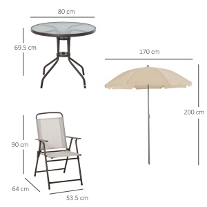 Set Mobilier de Gradina cu Tuburi Otel 6 bucati, crem - Img 3