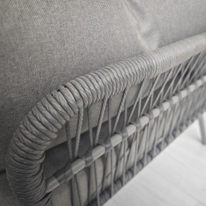 Set Mobilier de Grădină din 3 Piese cu Canapea, Şezlong cu Perne şi Măsuţă, 125x77x82 cm, Gri Deschis - Img 7