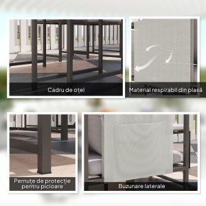 Set Mobilier de Grădină din 9 Piese cu Masă, 4 Fotolii și 4 Scaune, 110x110x75 cm, Gri - Img 7