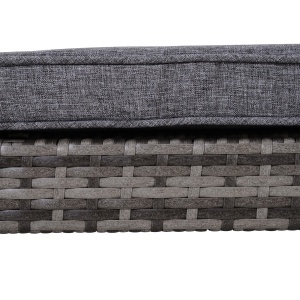 Set Sezlong cu 2 locuri in PE Ratan cu Saltea captusita, Gri 195 x 120 x 28 cm - Img 9