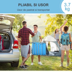 sezlong pliabil cu spatar reglabil si perna, 182x56x28cm - Img 6