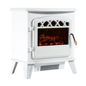 Soba Electrica de Sol cu Efect Flama Reglabila 1800W, Alb, 51x31x56cm - Img 1